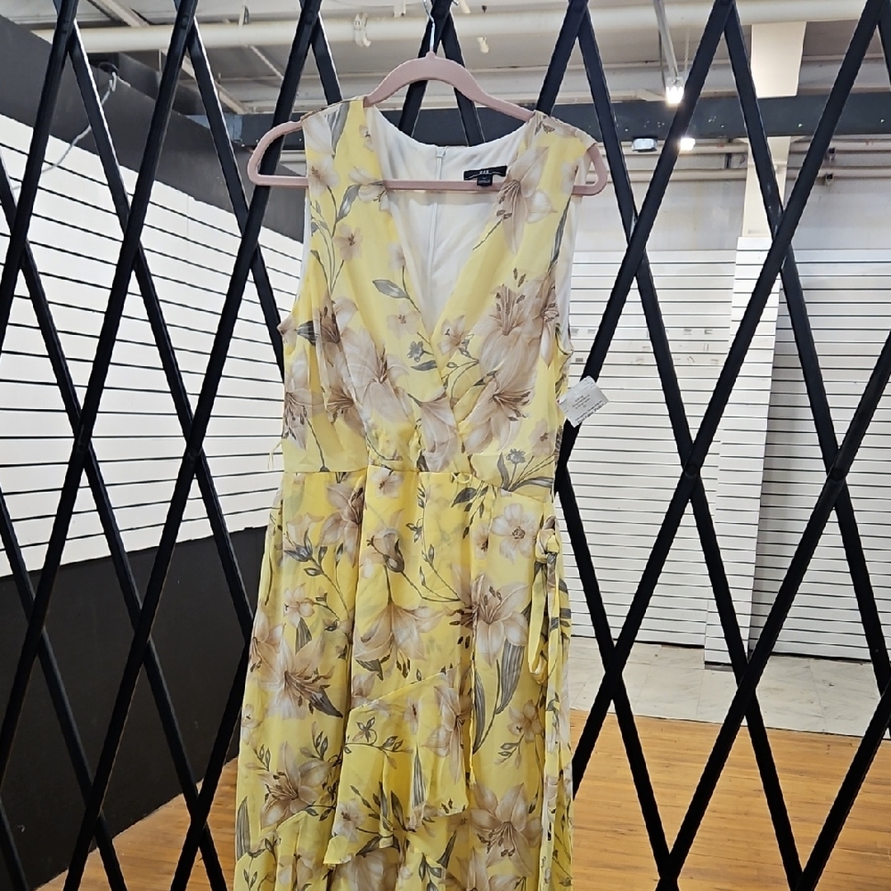 R&K Yellow Floral High Low Dress